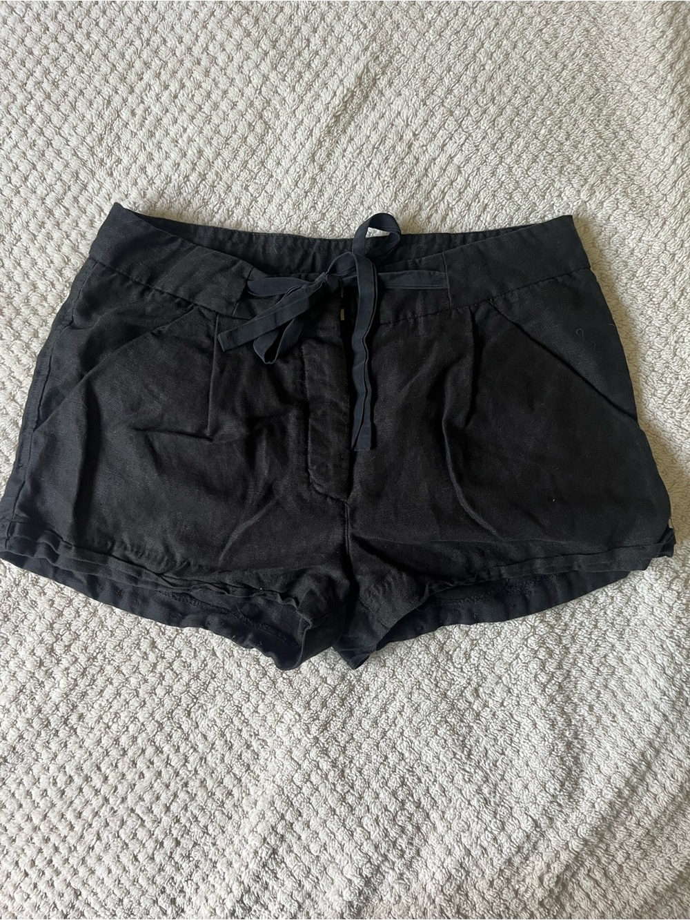 Wilfred WITH LINEN Black Drawstring Casual Shorts